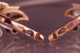Золотые серьги 585 Подснежник с бриллиантами 0, 14карат - Днепр