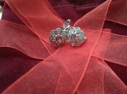 Серьги из серебра с позолотой и циркониями - Киев