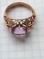 Шикарный серебрянный перстень с аметистом - Харьков