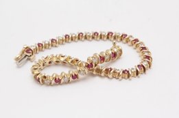 Браслет для неё, золото 585° (14K) с бриллиантами и рубинами. BrandNew - Харьков