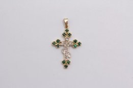 №5369 Крестик инкрустированный драгоценными канями (18K) Jerusalem - Харьков