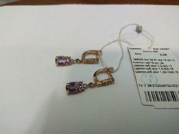 Новые золотые серьги хризолит, гранат, топаз, аметист, куб. циркония - Харьков