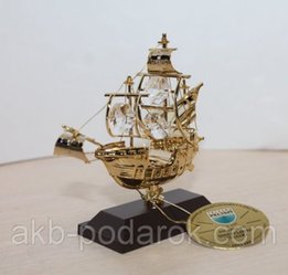 Фигурка с кристаллами Сваровски Парусник 10 см AR-4005 - Киев