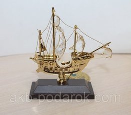Фигурка с кристаллами Сваровски Парусник 10 см AR-4005 - Киев