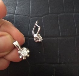 Серьги с натуральными бриллиантами - Днепр