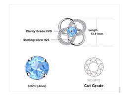 Серебряные серьги с натуральным голубым топазом - Запорожье