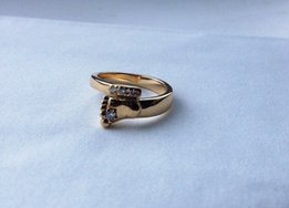Золотое кольцо детская ножка подарок на рождение ребенка - Днепр