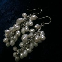 Продам серебряные сережки гроздья с жемчугом - Киев
