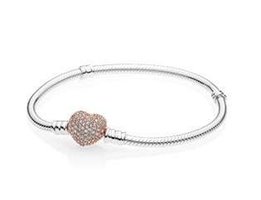 Браслет PANDORA из серебра и золота, застежка p-lock в виде сердца - Черкассы