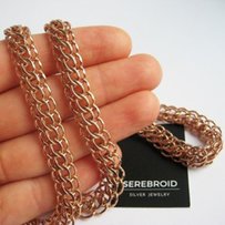 Серебряная цепь с позолотой Венеция (Питон). Серебро 925. Позолота 585 - Харьков