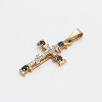 Крестик инкрустированный драгоценными канями (18K) Jerusalem - Харьков