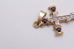 Крестик инкрустированный драгоценными канями (18K) Jerusalem - Харьков