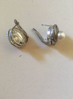 Серебряные серьги с жемчугом - Киев