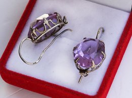 Серьги серебряные с александритами, 875 проба, СССР - Славянск