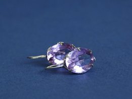Серьги серебряные с александритами, 875 проба, СССР - Славянск