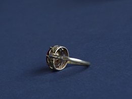 Кольцо серебряное позолоченное винтажное, СССР, 875 проба - Славянск