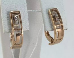 Серьги золотые 585 пробы, СССР арт.3332d - Запорожье