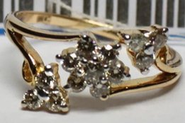 Кольцо "веночек" коньячный бриллиант 0,34ct золото 585 +видео ! - Киев