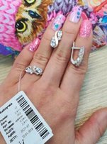Серьги серебро 925 пробы с золотыми вставками золото 375 пробы! - Запорожье