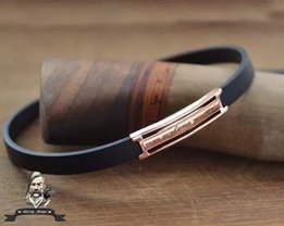 Браслет каучуковый с серебряными вставками (золотыми), гравировка - Днепр