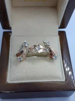 Серебряный гарнитур с золотыми накладками серьги кольцо набор - Киев