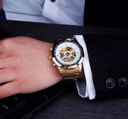 Мужские механические часы скелетон Winner Skeleton (Forsining) GOLD - Бердянск