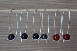 Серебряные серьги с натуральными камнями - Белая Церковь