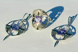 Серебряный набор с золотыми пластинами - Белая Церковь